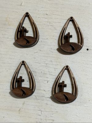 laser   layer cross earrings