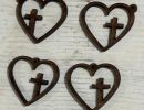 laser   heart cross earrings