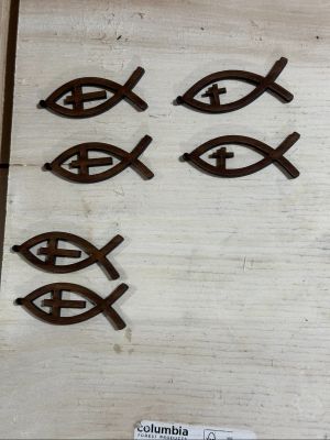 laser   jesus fish earrings