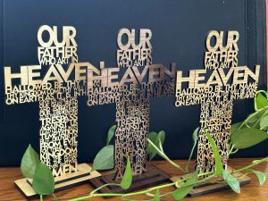 laser   lords prayer cross