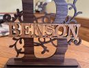 laser   monogram name sign  benson 